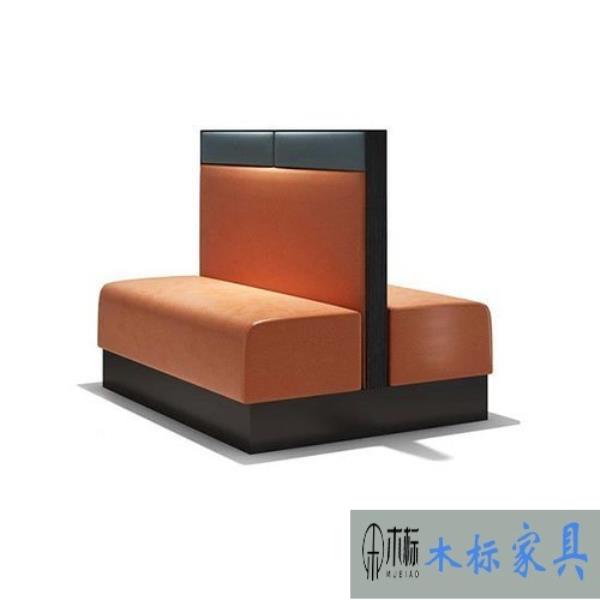 五金加木質(zhì)皮面茶餐廳卡座沙發(fā)